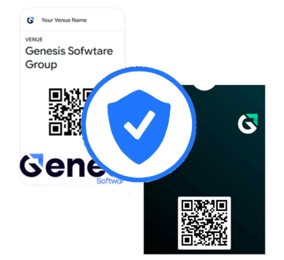 Secure Digital Wardrobe-billetter med beskyttelsesikon, der viser valideringsfunktioner til bekæmpelse af svig.