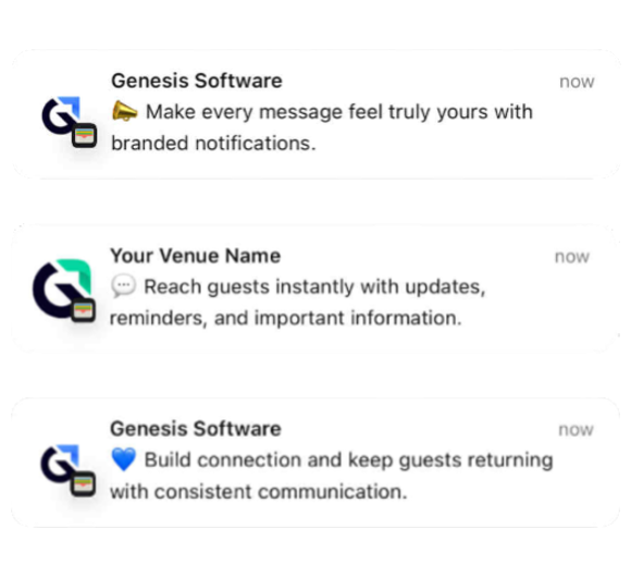 Automatiserede reklamemeddelelser sendt til gæster via Digital Wardrobe-systemet.